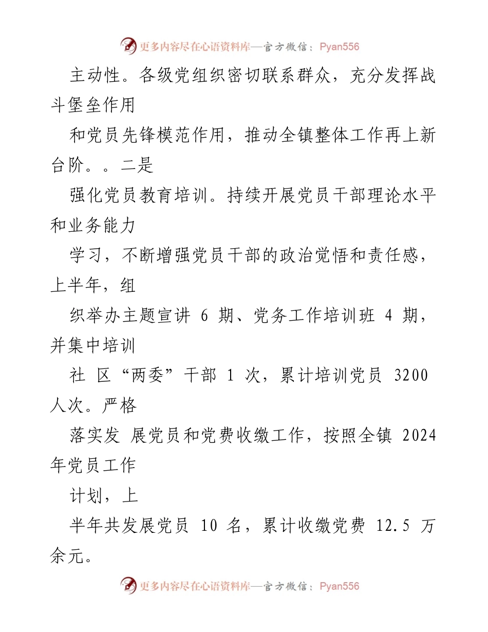 [工作总结] 乡镇 - 2024年上半年工作总结与下半年工作计划_2.docx_第2页