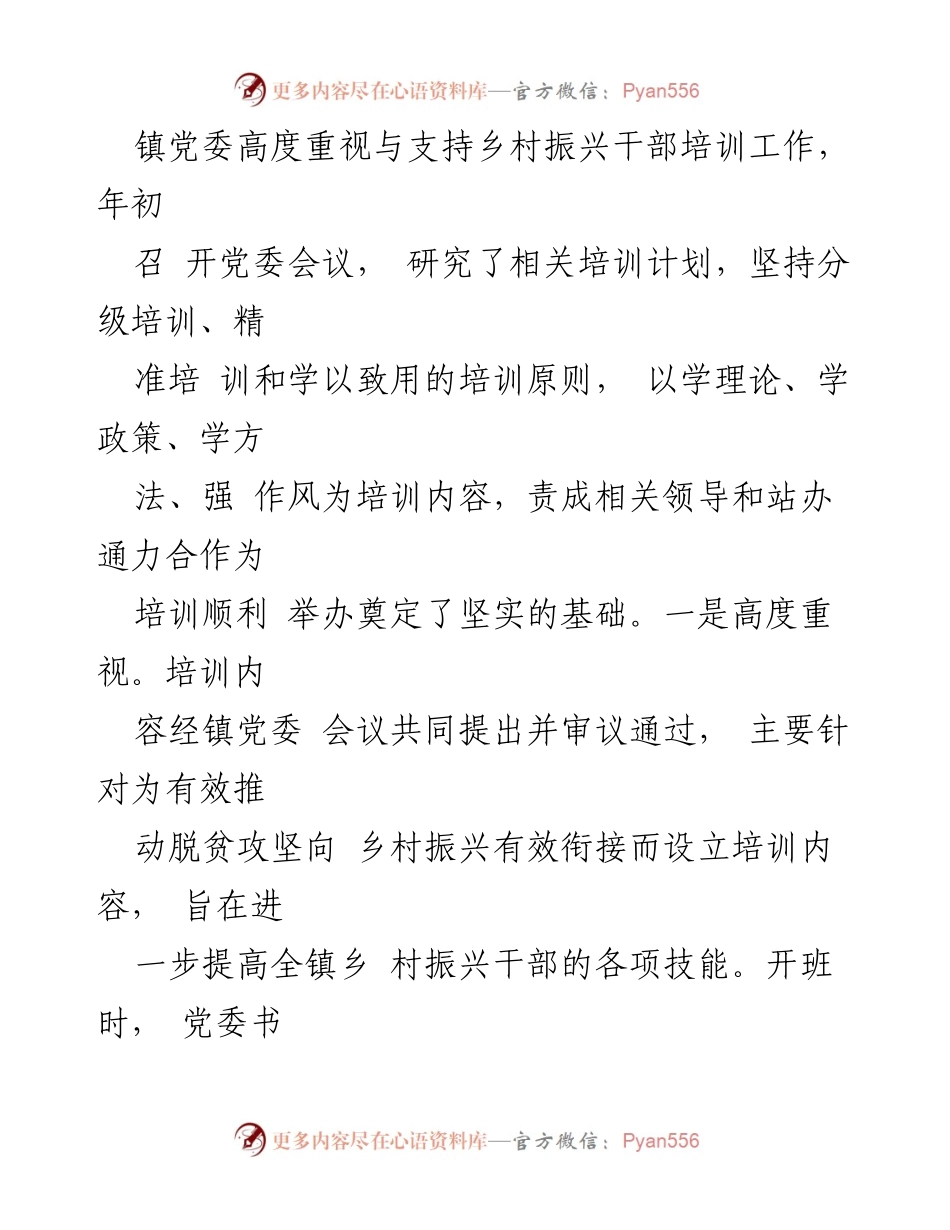 [工作总结] 乡村振兴培训 - 提升乡村振兴干部能力的培训总结.docx_第2页