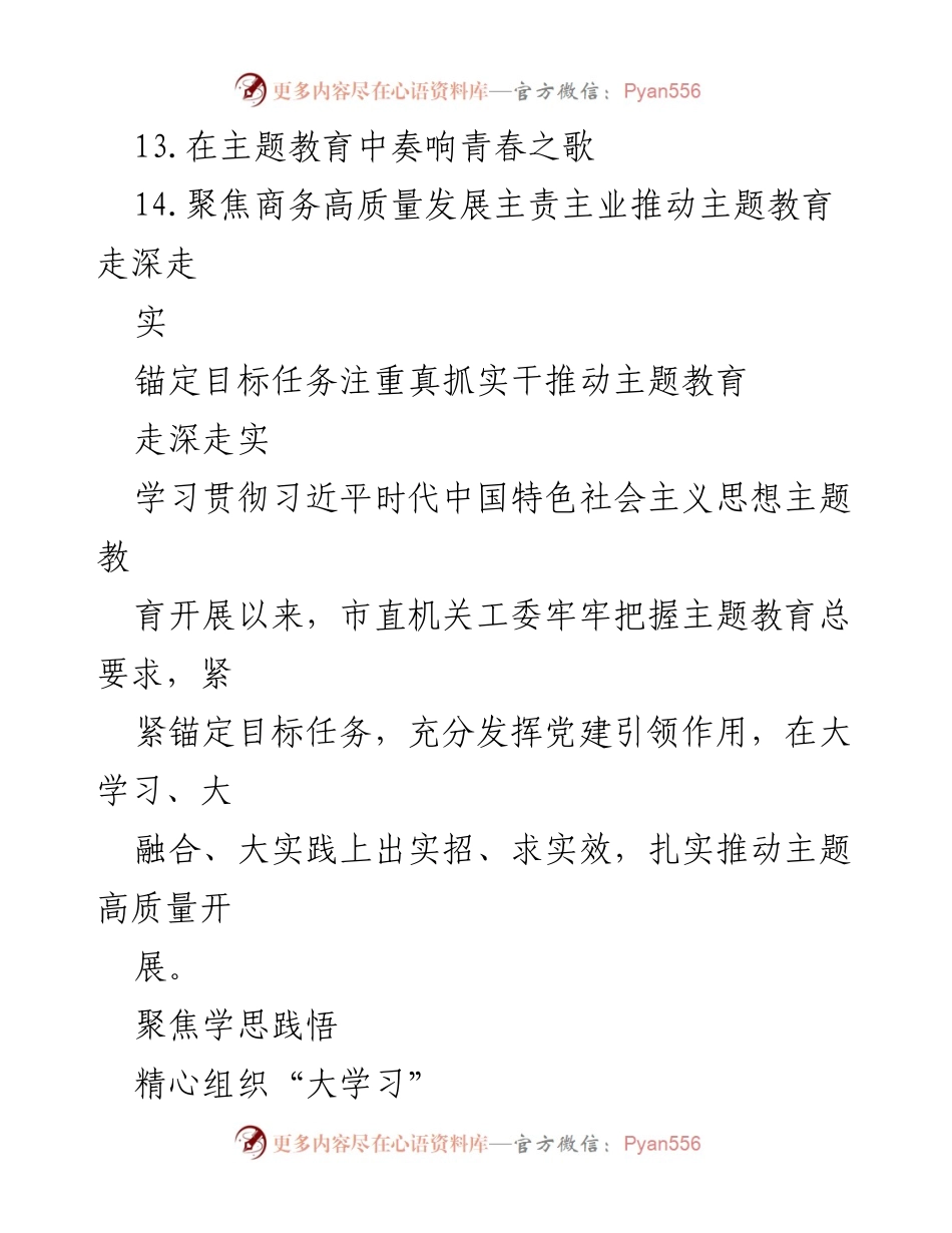 [工作总结] 主题教育经验交流 - 推动主题教育高质量开展的实践总结.docx_第2页