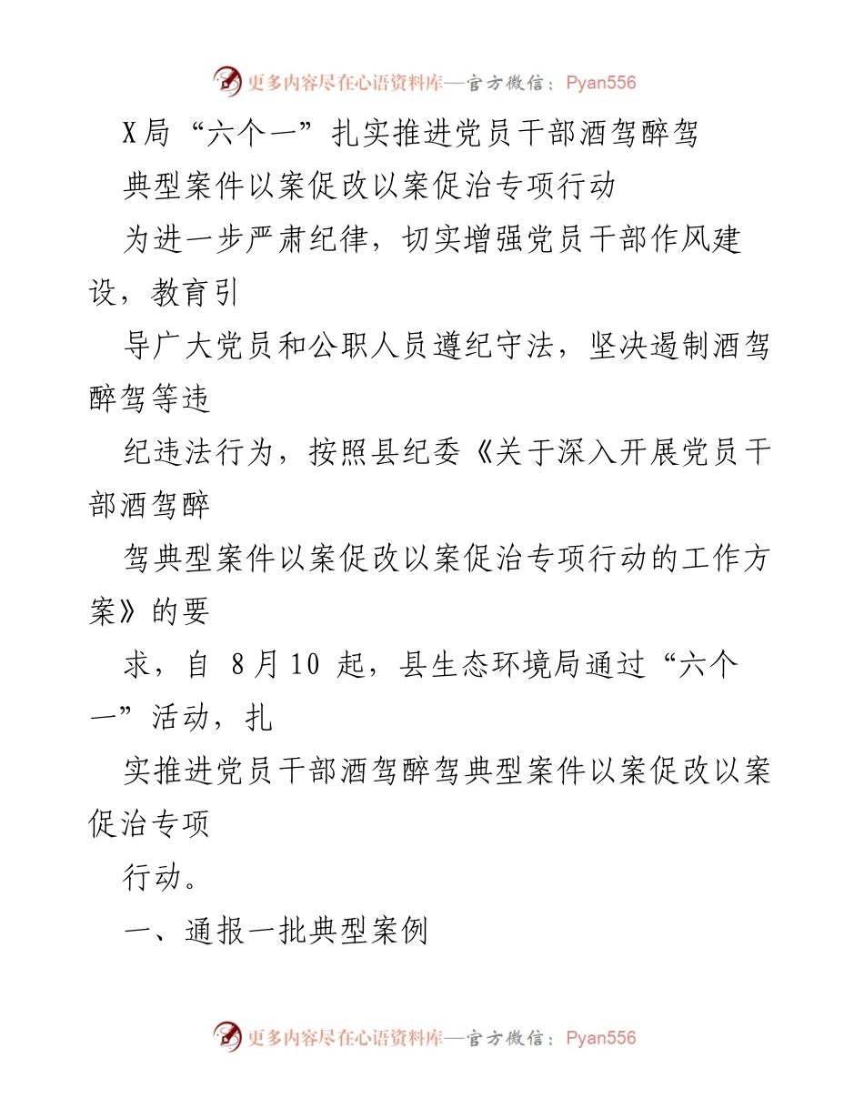 [工作总结] 专项行动 - 扎实推进党员干部酒驾醉驾整治行动总结.docx_第1页