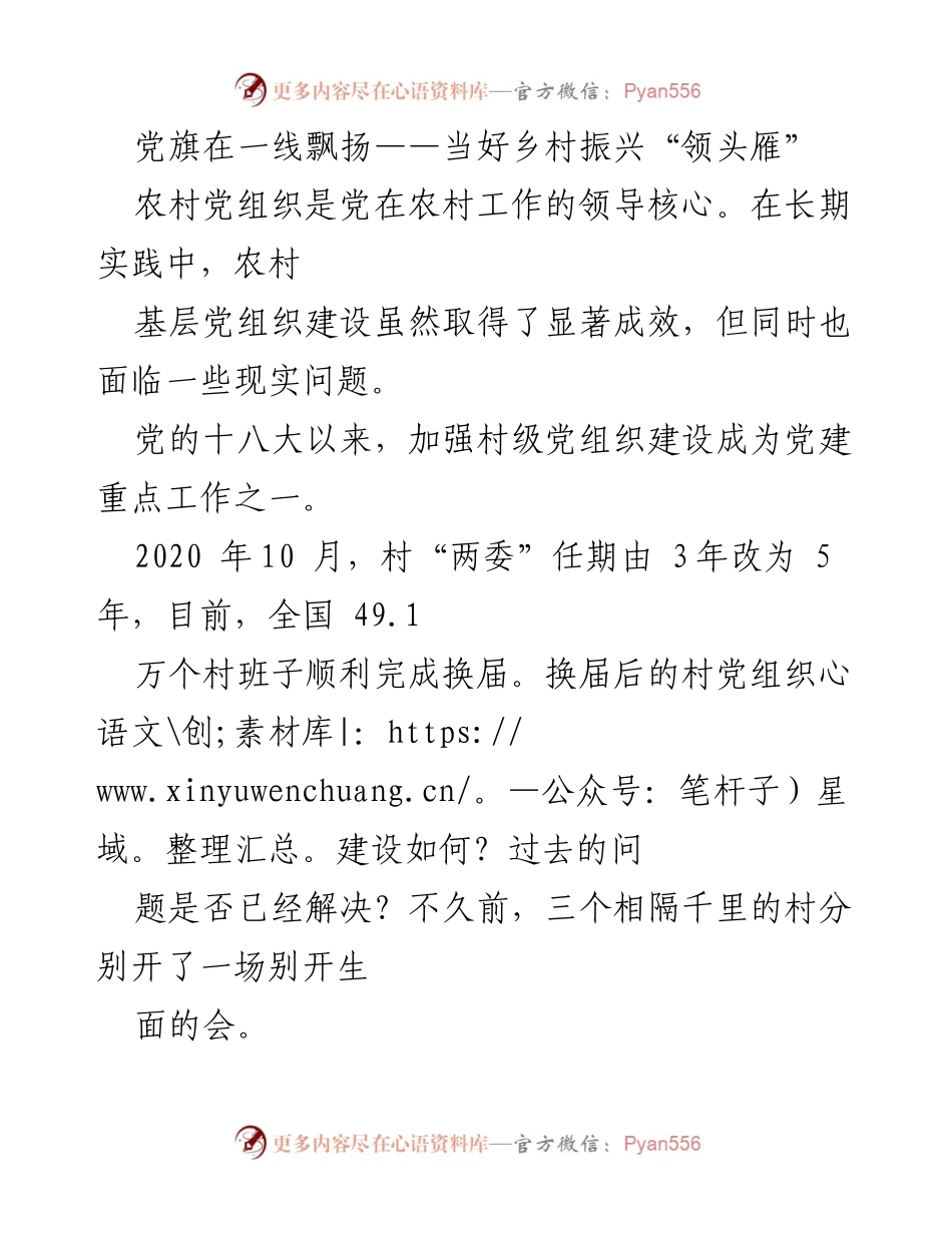 [工作总结] 乡村振兴 - 强化农村党组织建设，助力乡村振兴新篇.docx_第1页