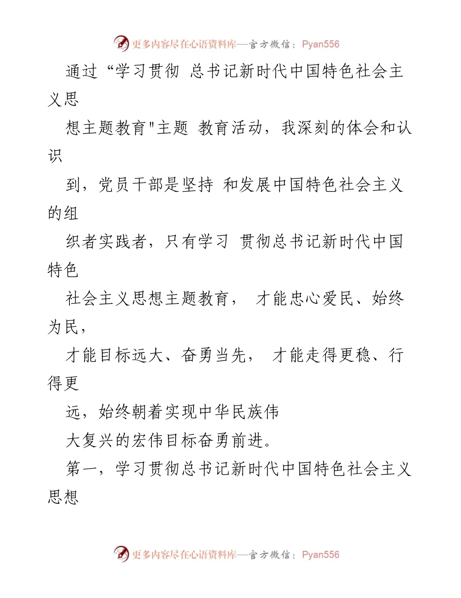 [工作总结] 主题教育活动 - 学习贯彻总书记新时代中国特色社会主义思想的体会与实践.docx_第2页