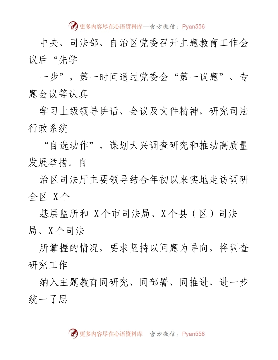 [工作总结] 主题教育阶段总结 - 深入推进主题教育，推动司法行政高质量发展.docx_第2页