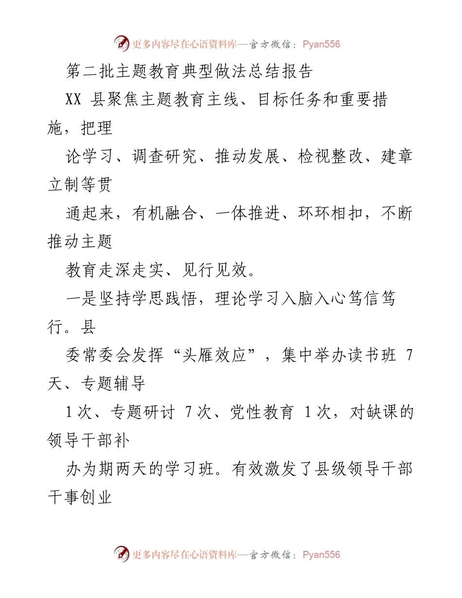 [工作总结] 主题教育 - 第二批主题教育典型做法总结报告.docx_第1页