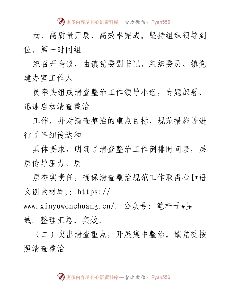 [工作总结] XX镇 - XX镇清查整治突出问题规范党务工作总结报告.docx_第2页