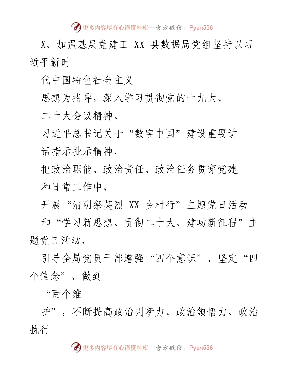 [工作总结] 上半年工作汇报 - XXX县数据资源管理局2023年上半年工作总结与成效分析.docx_第2页