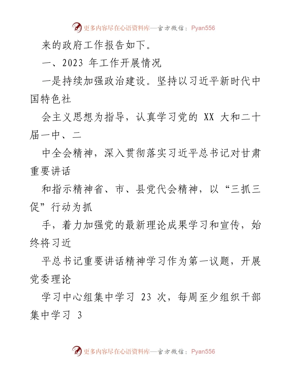 [工作总结] XX 镇2023年度 - XX 镇2023年度工作总结与成效分析.docx_第2页