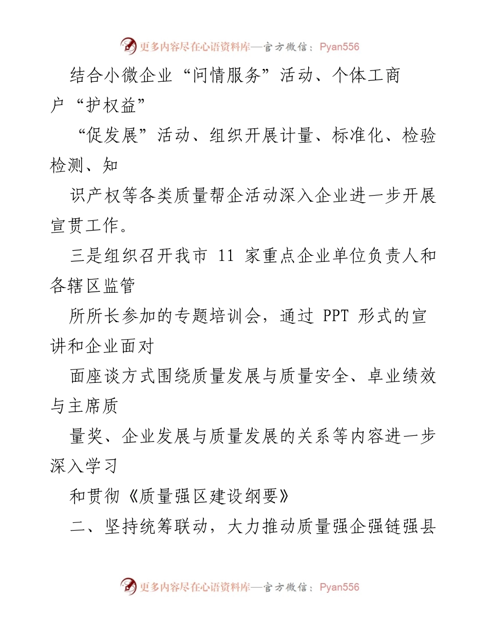 [工作总结] X市2024年质量强市工作 - 上半年质量强市工作总结与推进措施.docx_第2页
