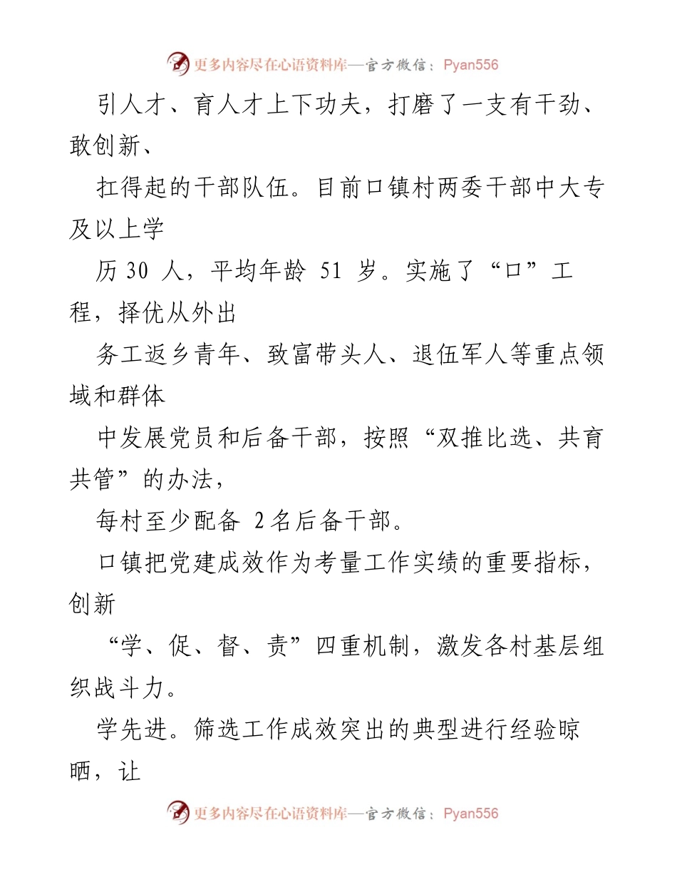 [工作总结] 乡镇党建与乡村振兴 - 党建引领乡村振兴：口镇工作总结与经验分享.docx_第2页
