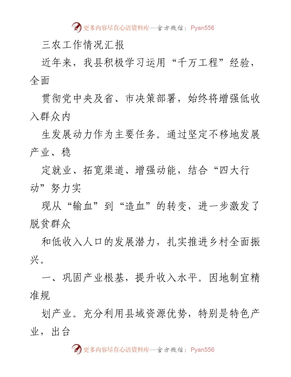 [工作总结] 三农工作 - 乡村振兴与低收入群体发展工作总结.docx_第1页
