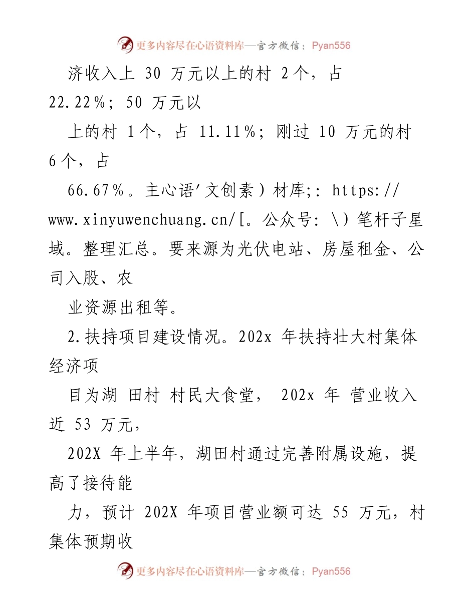 [工作总结] 乡村经济发展 - XX乡村集体经济发展工作总结.docx_第2页