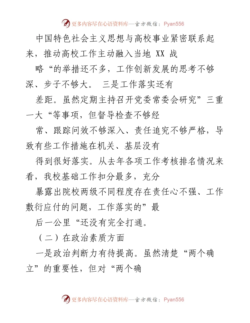 [工作总结] 主题教育民主生活会 - 深入剖析存在问题，提升理论学习与政治素质.docx_第2页
