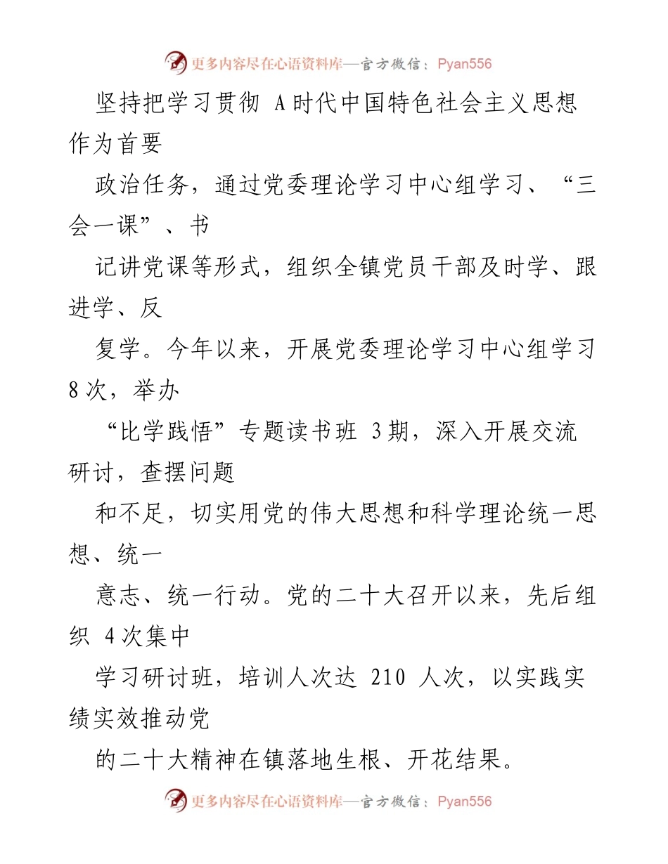 [工作总结] 乡镇 - 2023年度全面从严治党主体责任落实情况报告.docx_第2页