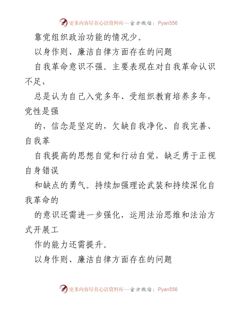 [工作总结] 2024年度工作计划 - 2024年廉洁自律与以身作则问题清单分析.docx_第2页