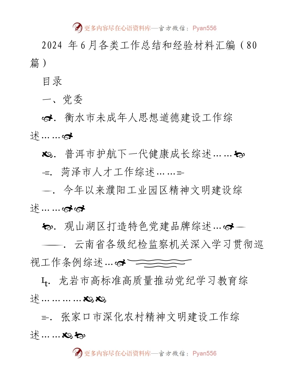 [工作总结] 2024年各类工作总结会议 - 2024年各类工作总结与经验汇编概览.docx_第1页