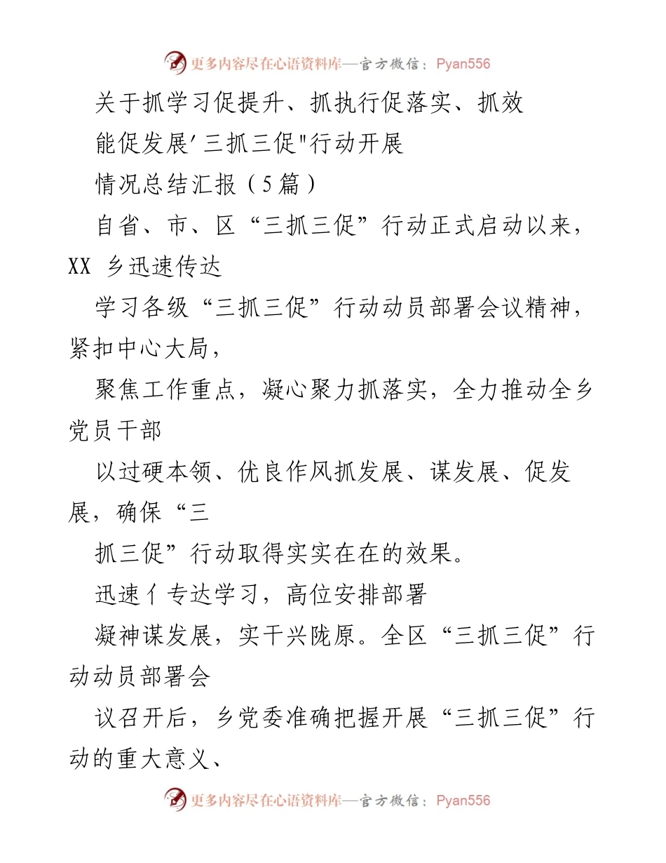 [工作总结] 三抓三促行动 - 三抓三促行动开展情况总结汇报.docx_第1页