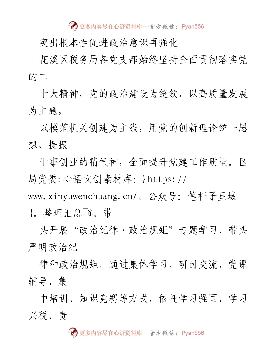 [工作总结] XX区税务局 - 提升基层党组组织功能与政治意识的实践探索.docx_第2页