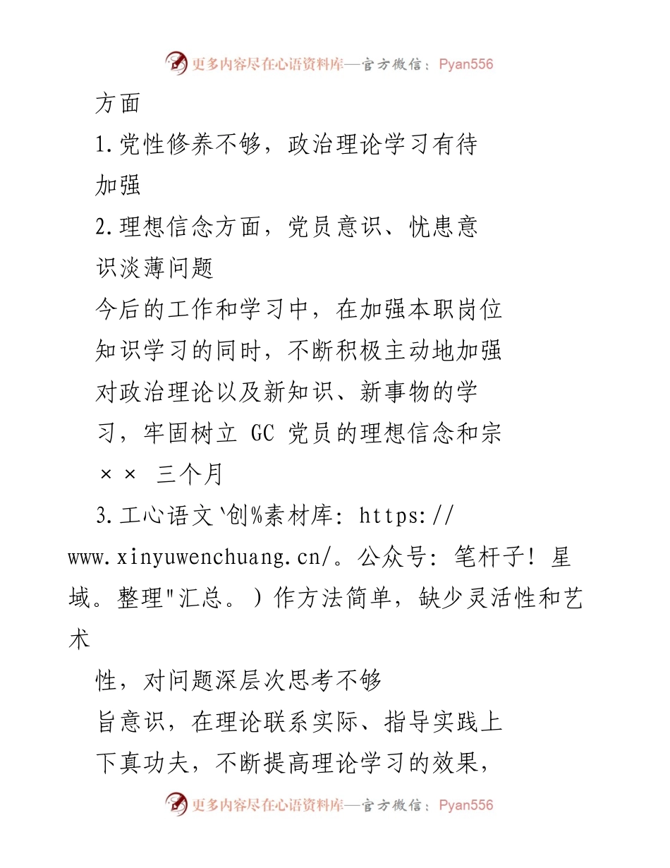 [工作总结] 党史学习教育专题组织生活会 - 党支部问题查找与整改清单.docx_第2页