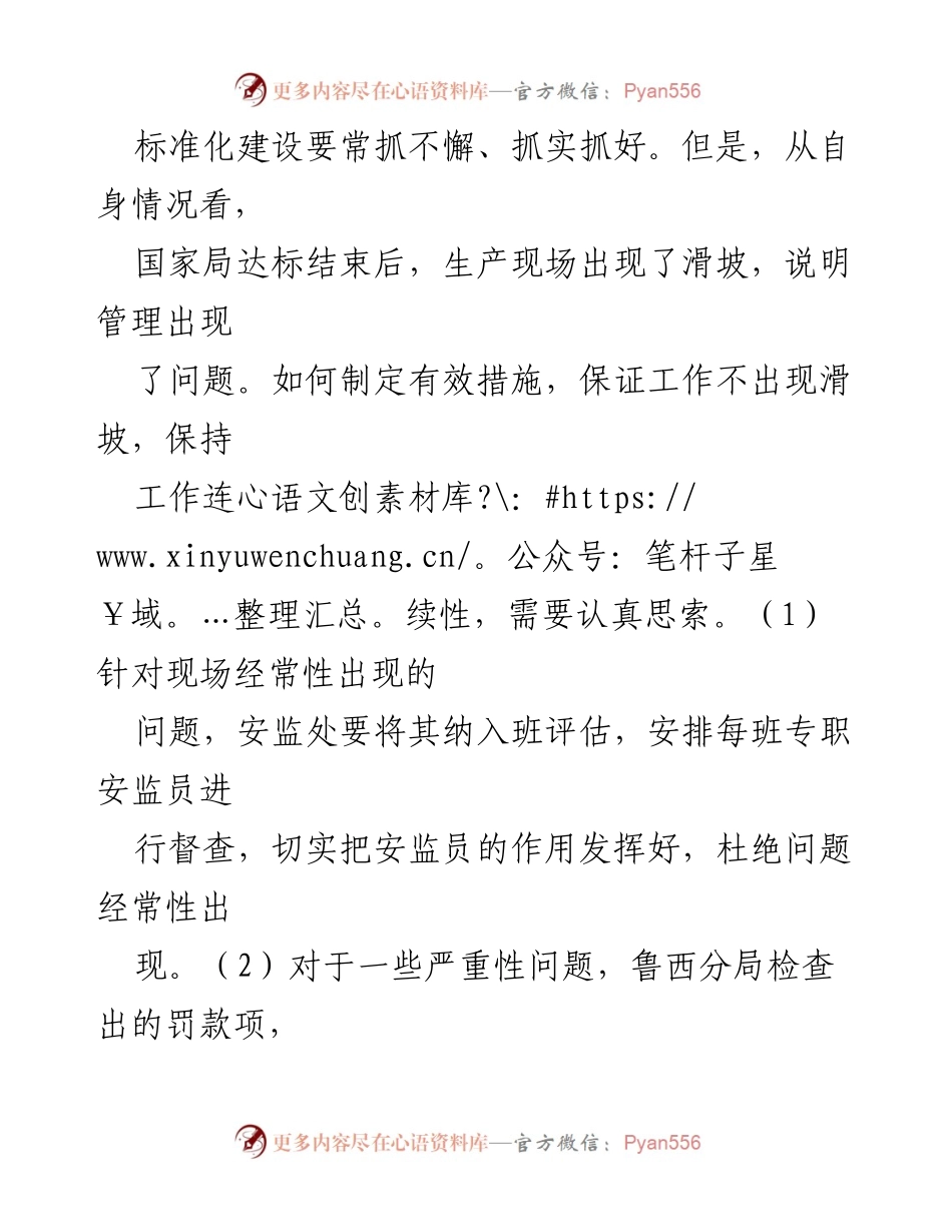 [工作总结] 党委务虚会 - 加强安全生产标准化与诚信管理的五点工作建议.docx_第2页