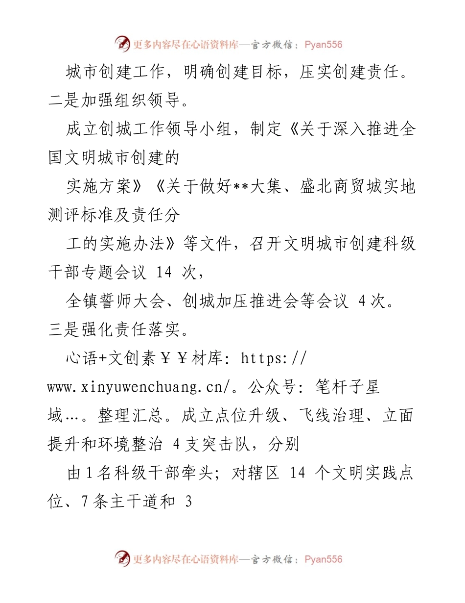 [工作总结] 乡镇文明城市创建 - 乡镇文明城市创建工作总结与经验分享.docx_第2页
