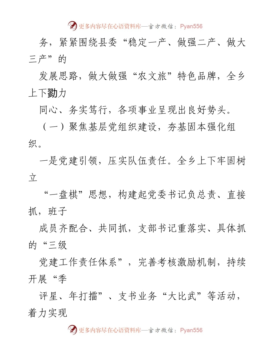 [工作总结] 乡镇调研 - 2024年乡镇重点工作汇报.docx_第2页