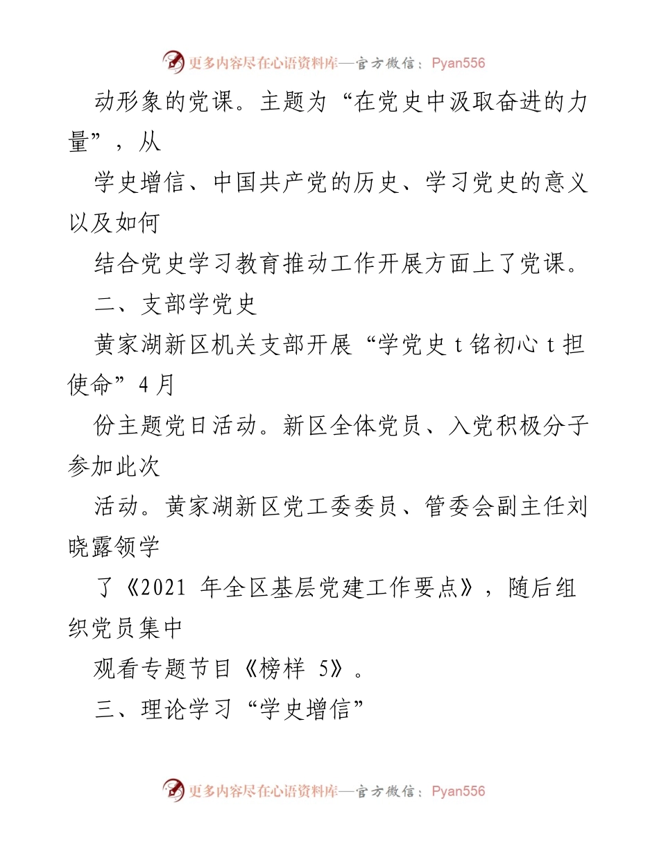 [工作总结] 党史学习教育 - 资阳区黄家湖新区党史学习教育情况汇报.docx_第2页