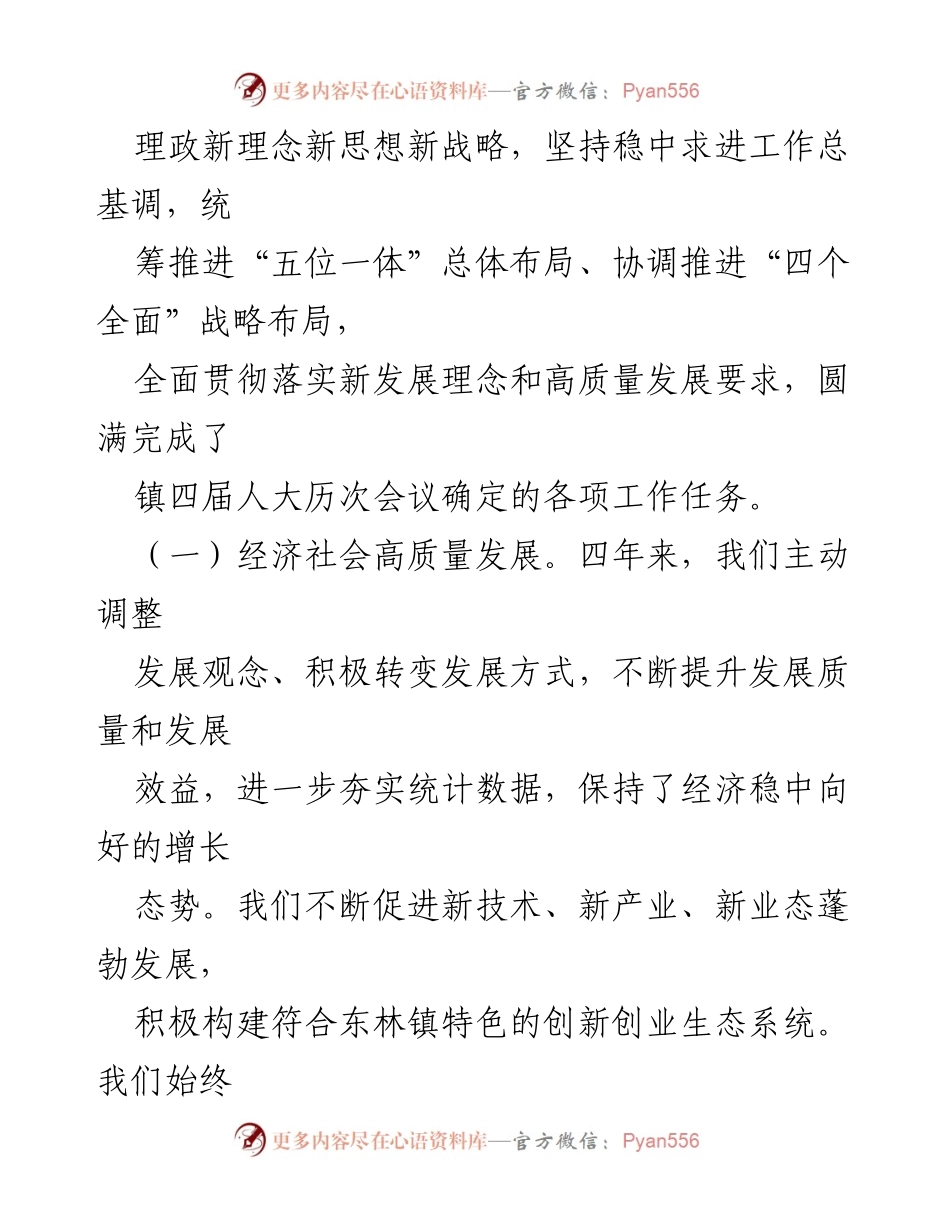 [工作总结] 乡镇政府 - 东林镇第四届人民政府工作报告总结_1.docx_第2页