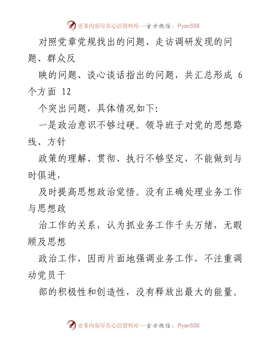 [工作总结] 党内主题教育 - 2023年党内主题教育问题查摆总结.docx_第2页