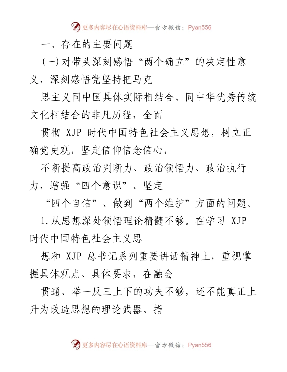 [工作总结] 党员领导干部民主生活会 - 2021年度党员领导干部民主生活会工作总结与问题剖析.docx_第2页