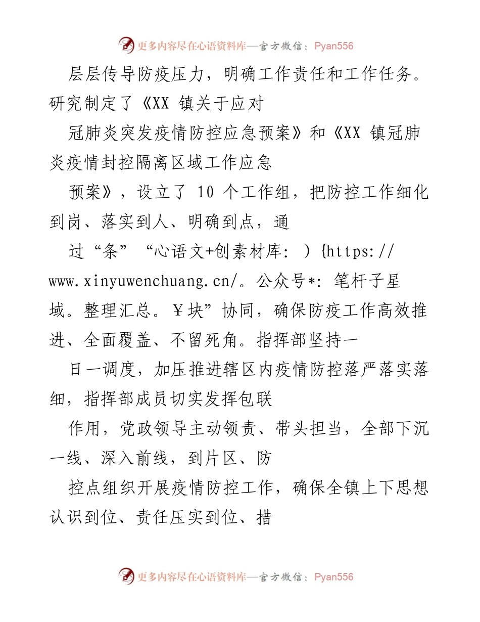[工作总结] 乡镇疫情防控 - XX镇疫情防控工作总结与措施落实报告.docx_第2页