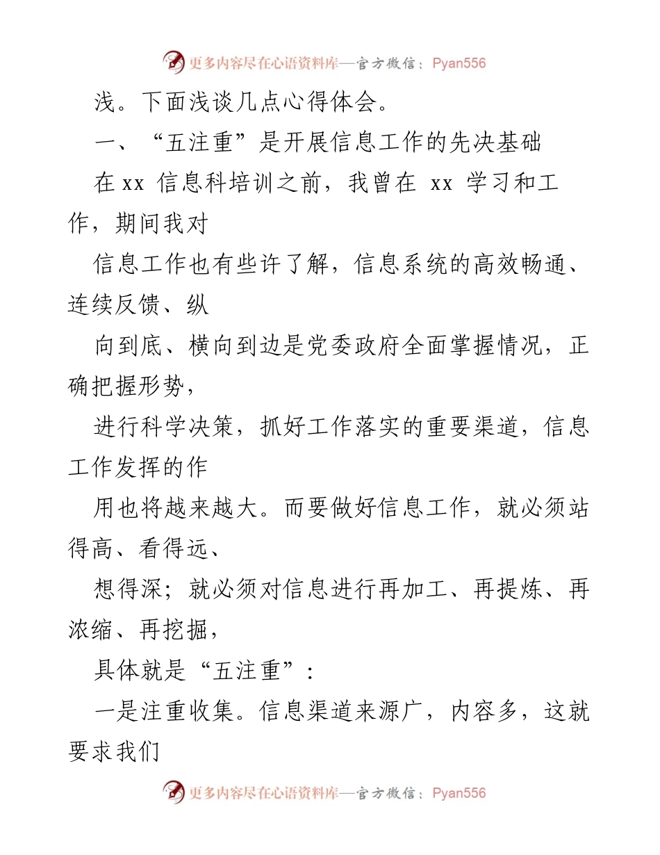 [工作总结] 信息科培训 - 信息工作心得体会与提升建议.docx_第2页