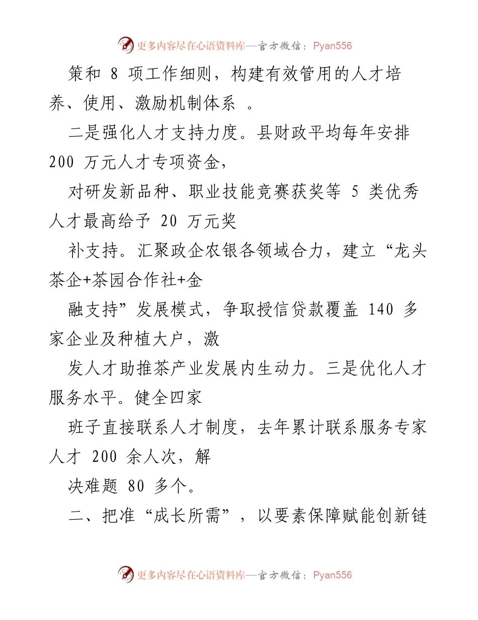 [工作总结] 人才发展 - _县“人才强县”战略推进与茶产业发展成效总结.docx_第2页