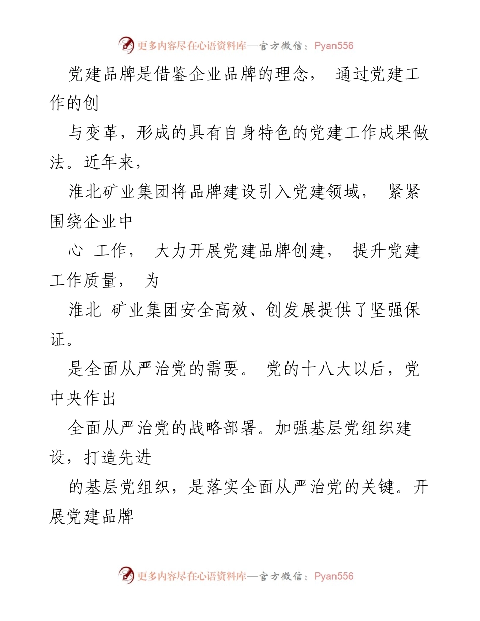 [工作总结] 党建工作 - 淮北矿业集团党建品牌创建工作总结与提升策略.docx_第2页