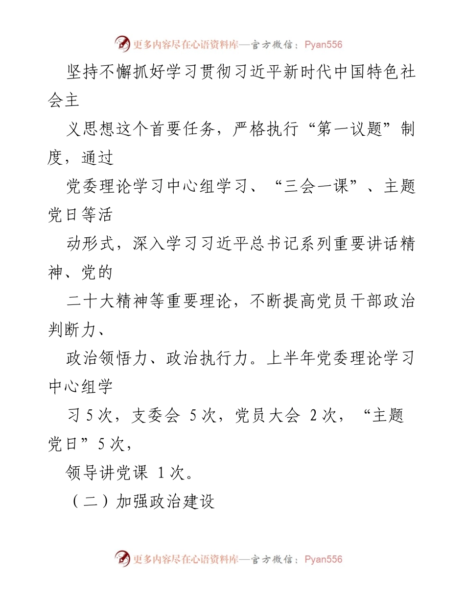 [工作总结] 党建工作 - 2024年上半年党建工作总结报告_31.docx_第2页