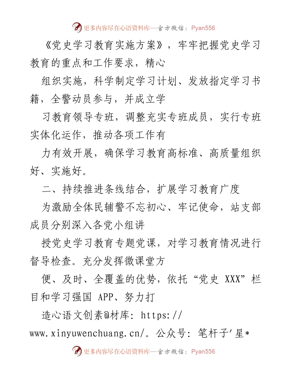 [工作总结] 党史学习教育 - X 边境管理支队党史学习教育实施及成效总结.docx_第2页