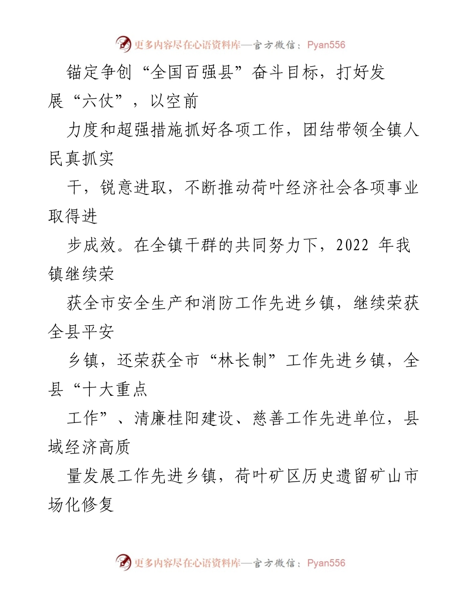[工作总结] 会议 - 2023年上半年荷叶镇工作总结与下半年计划.docx_第2页