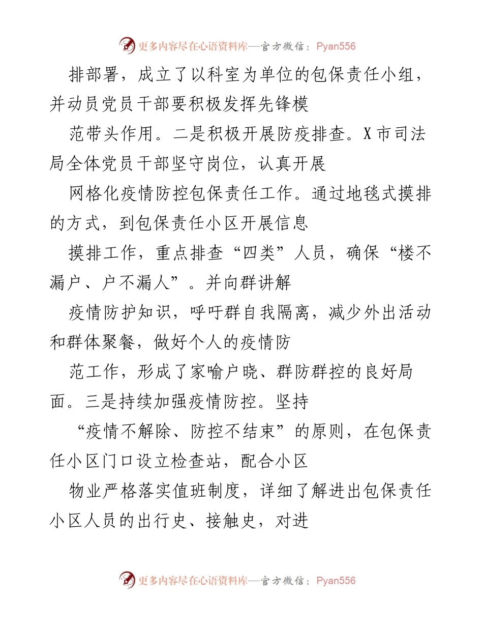 [工作总结] 党建工作 - 2020年X市司法局党建工作总结与疫情防控措施实施情况.docx_第2页