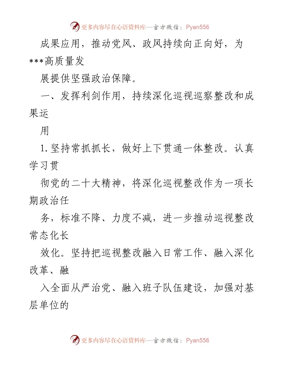 [工作总结] 党委巡察工作会议 - 2023年党委巡察工作要点及整改措施.docx_第2页