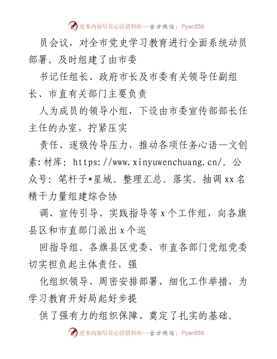 [工作总结] 党史学习教育 - xx市党史学习教育工作情况汇报_1.docx_第2页