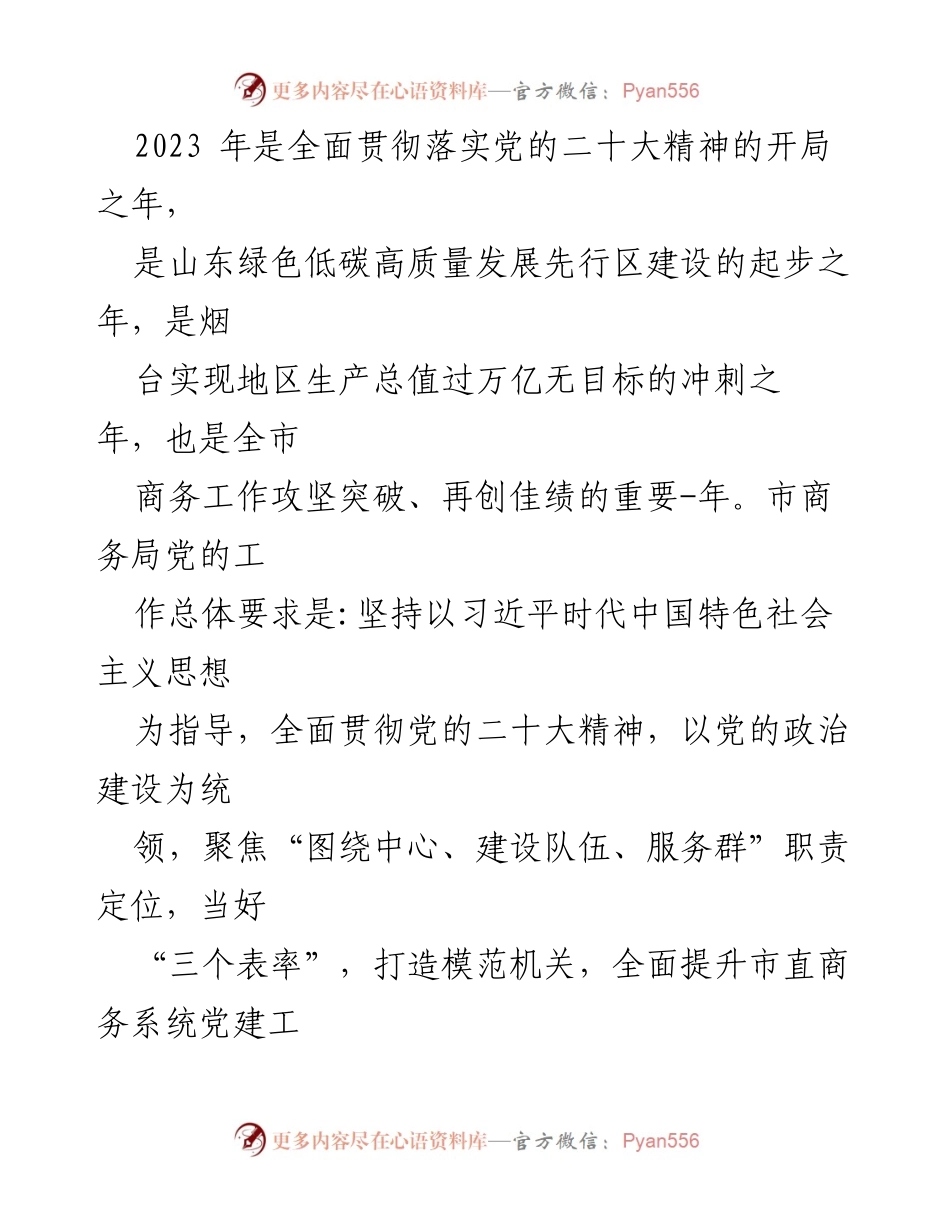 [工作总结] 党建工作 - 2023年度市商务局党建工作要点总结.docx_第2页