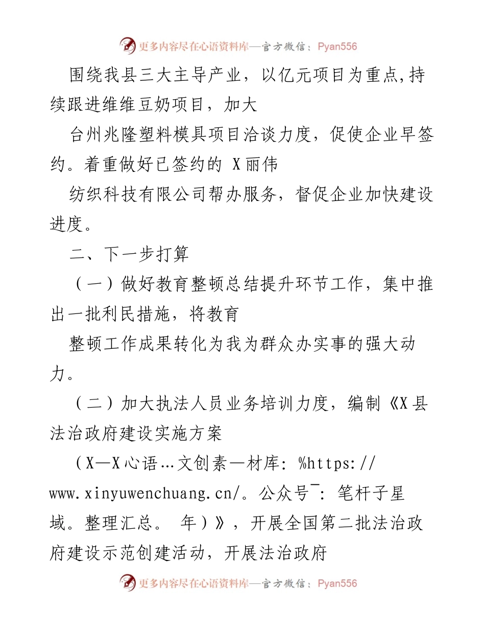 [工作总结] 产业发展与法治建设 - 加快项目推进与法治政府建设的综合措施.docx_第1页