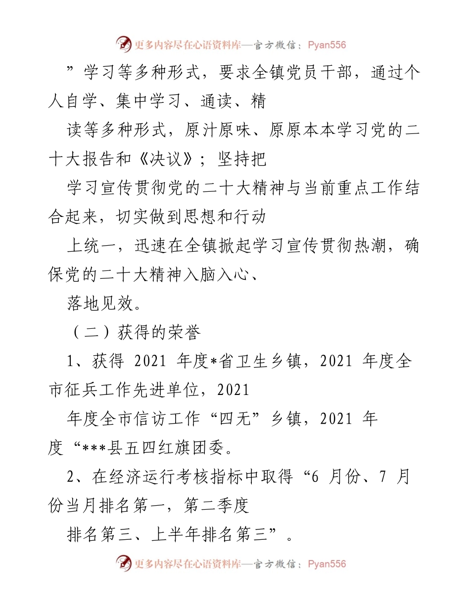 [工作总结] 乡镇年度工作 - 2022年度乡镇工作总结报告.docx_第2页