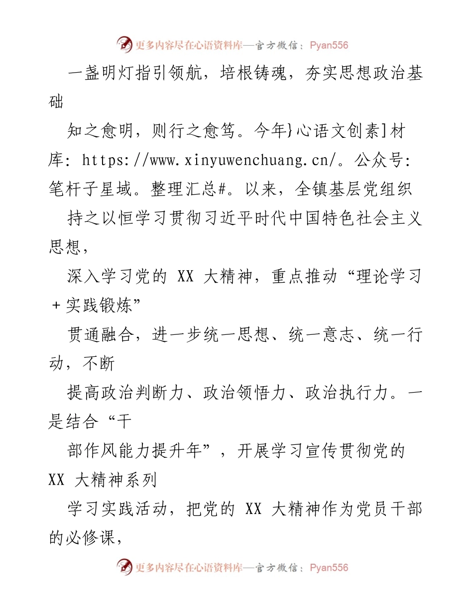 [工作总结] 党建工作 - 2023年上半年XX镇党建工作总结.docx_第2页