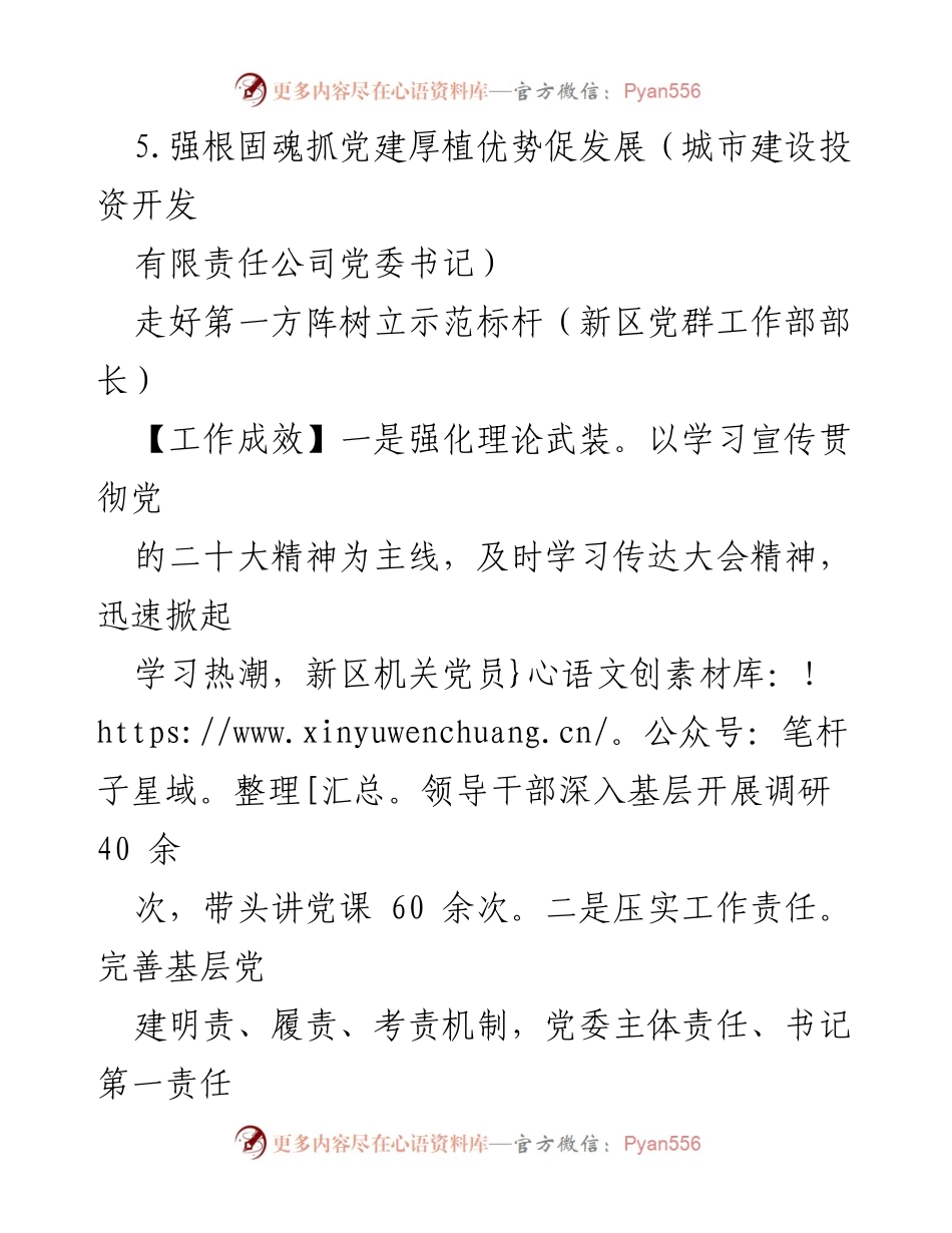 [工作总结] 党委书记述职 - XX新区党委书记抓基层党建工作述职报告汇编.docx_第2页