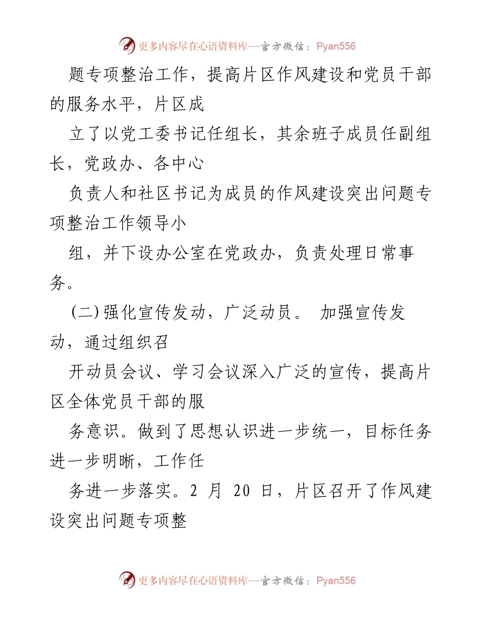 [工作总结] 作风建设 - 2023年片区领导干部作风建设工作开展情况报告.docx_第2页