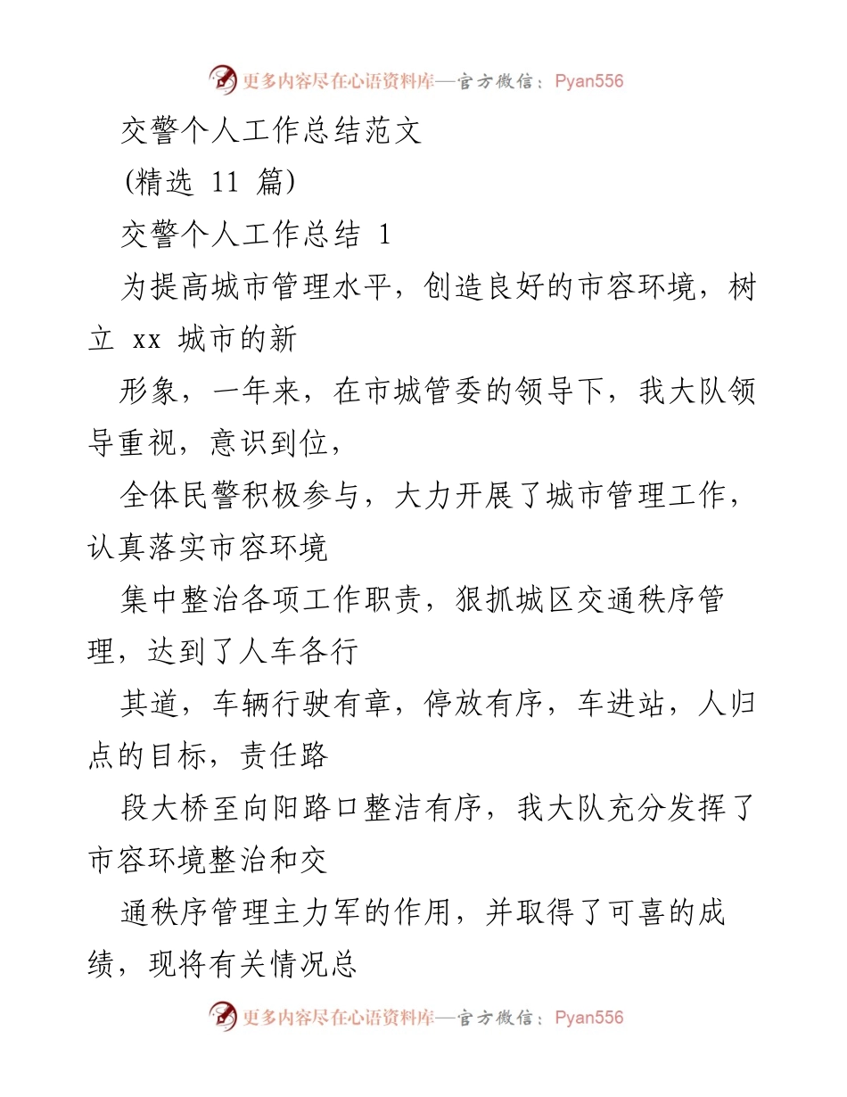 [工作总结] 交警部门 - 城市管理与交通秩序提升工作总结.docx_第1页