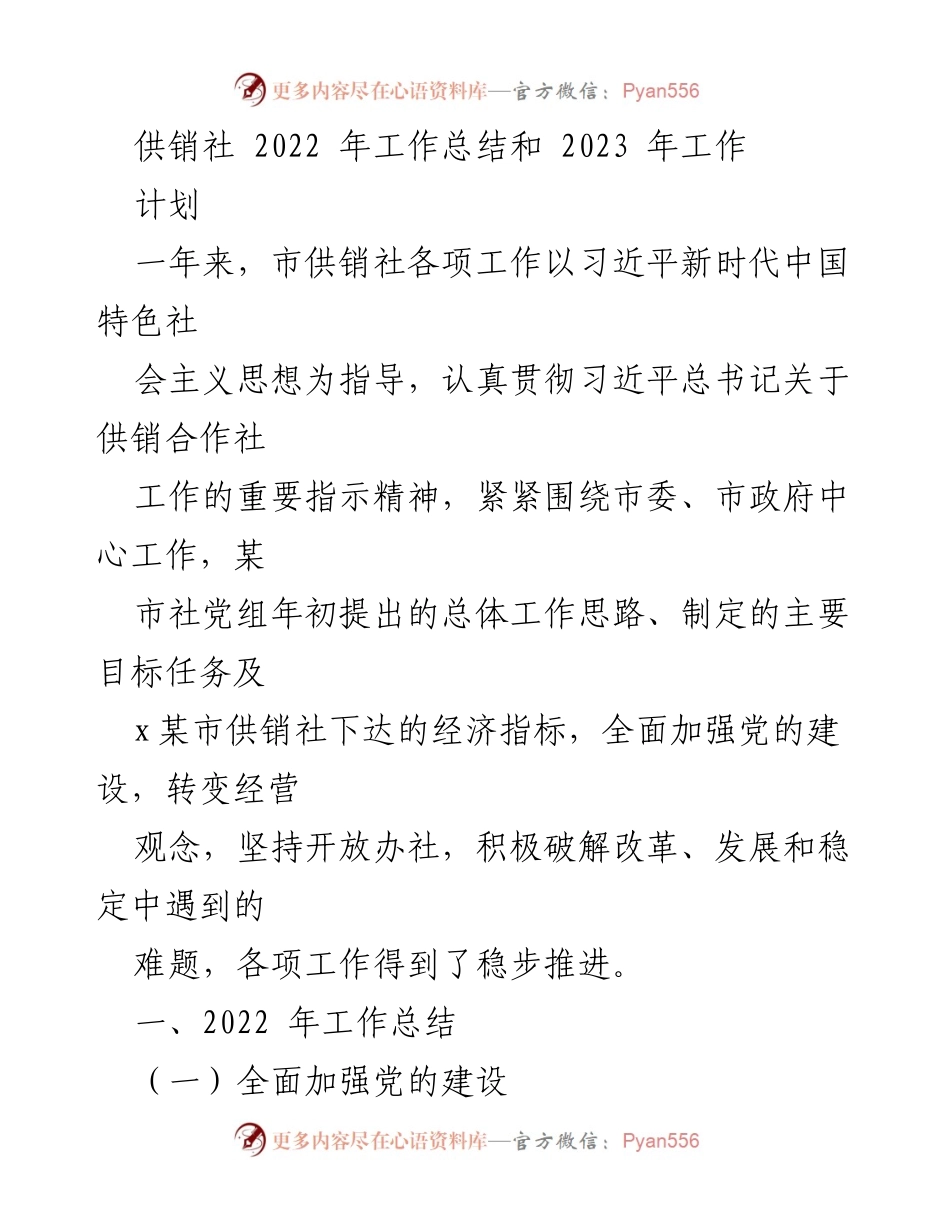 [工作总结] 供销社年度总结会议 - 2022年工作总结与2023年工作计划汇编.docx_第2页