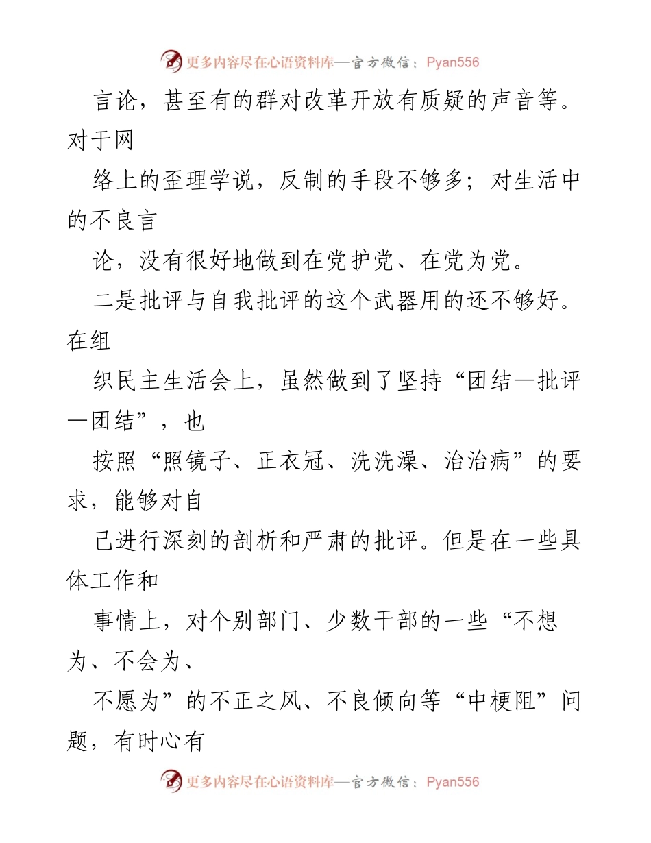 [工作总结] 党员领导干部主题教育 - 党员领导干部党内主题教育问题查摆总结.docx_第2页