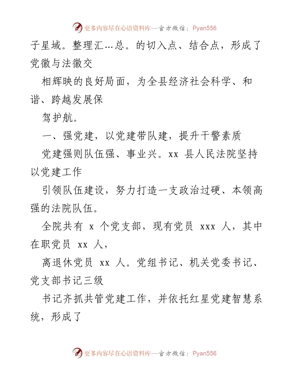 [工作总结] 人民法院党建工作 - 人民法院党建工作总结与综述_1.docx_第2页