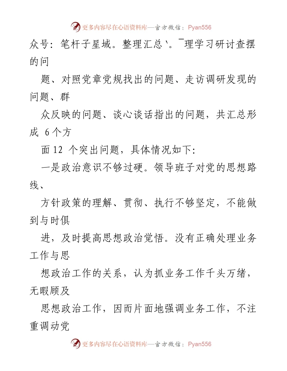 [工作总结] 党内主题教育 - 2023年党内主题教育问题查摆总结_2.docx_第2页